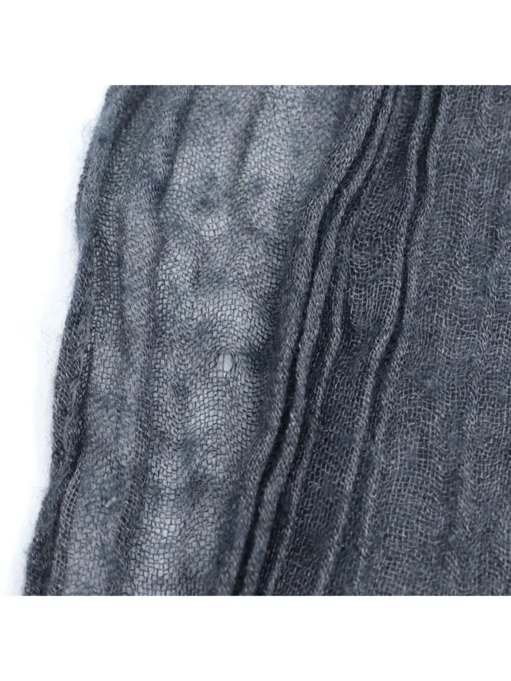 Chrome Hearts CH Stole Leather Cross Patch Fringe Shawl Gray Scarf